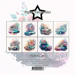 (PF266)Paper Favorites Floral Cars 6x6 Inch Paper Pack