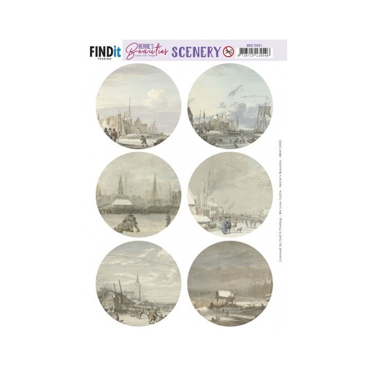(BBSC10001)Push-Out Scenery - Berries Beauties - Vintage Dutch Winter Round