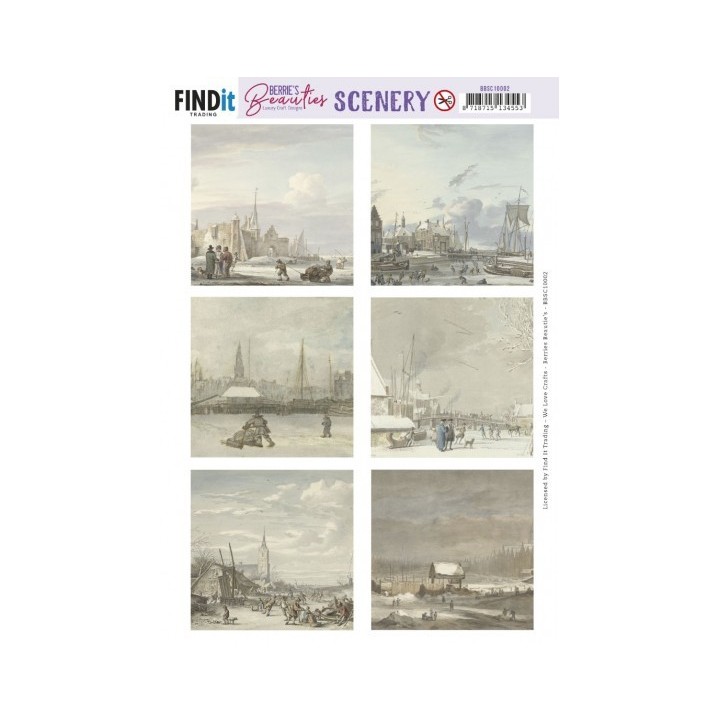 (BBSC10002)Push-Out Scenery - Berries Beauties - Vintage Dutch Winter Square