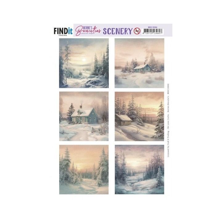 (BBSC10004)Push-Out Scenery - Berries Beauties - Winter Sunsets Square