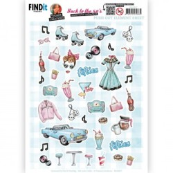 (SB10837)Push-Out - Yvonne Creations - Back To The Fifties - Small Elements A