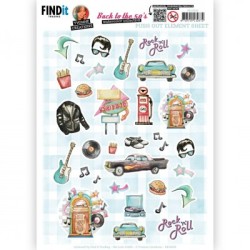 (SB10838)Push-Out - Yvonne Creations - Back To The Fifties - Small Elements B