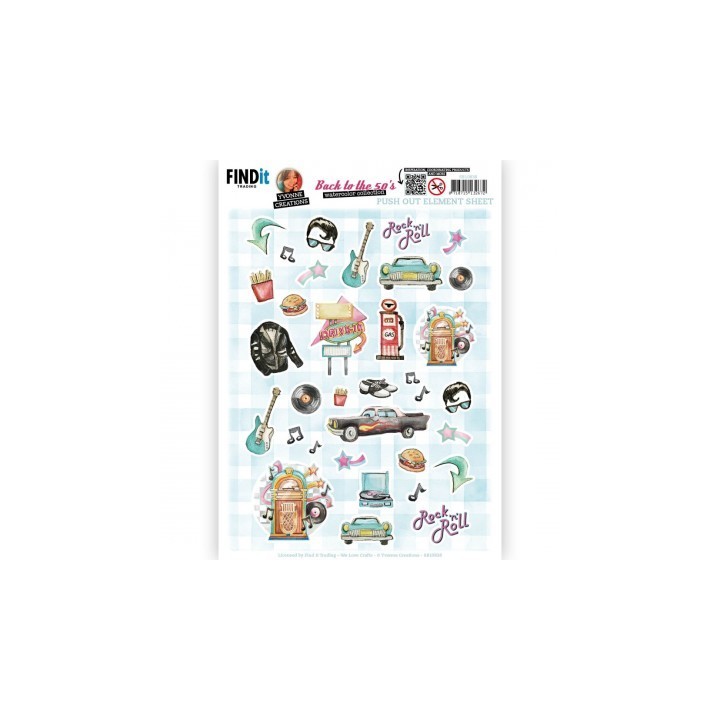 (SB10838)Push-Out - Yvonne Creations - Back To The Fifties - Small Elements B