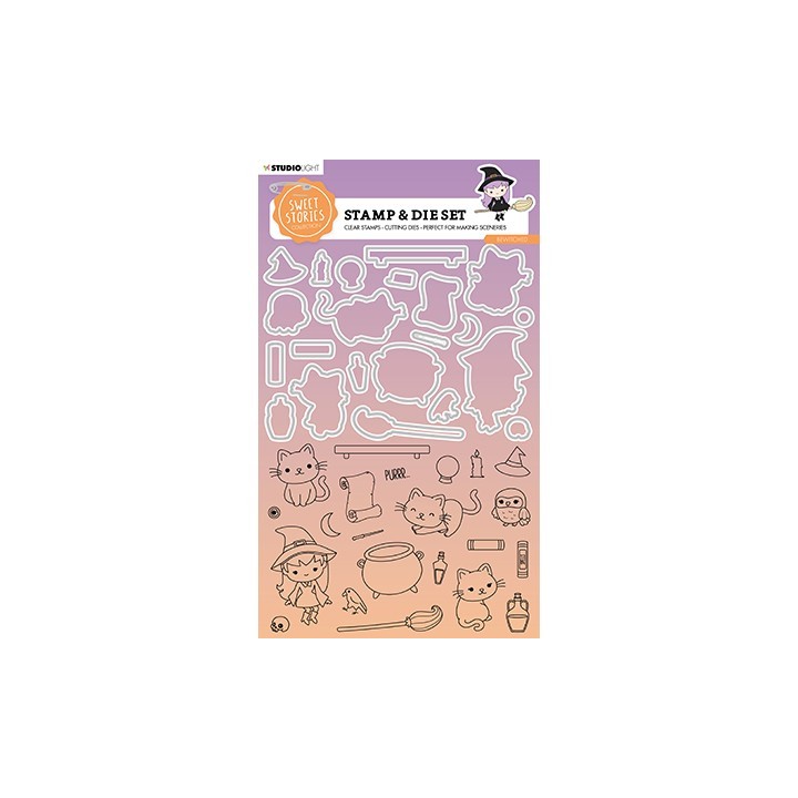 (SL-SS-SCD72)Studio Light Stamp & Cutting Die Bewitched Sweet Stories nr.72