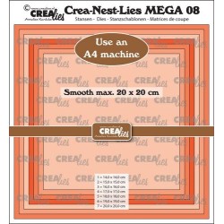 (CLNestMEGA08)Crealies Crea-Nest-Lies Mega Square smooth CLNestMega08 For A4 machine: max. 20 x 20 cm