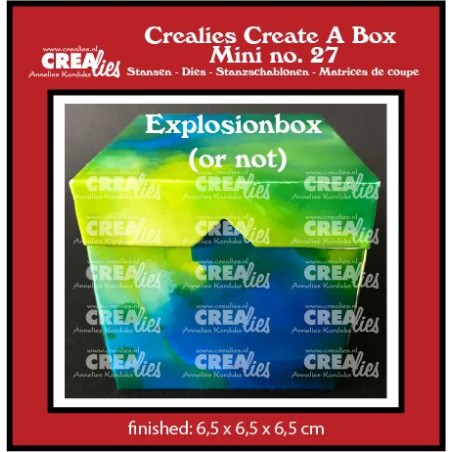 (CCABM27)Crealies Create A Box Explosion mini finished: 6,5 x 6,5 x 6,5 cm