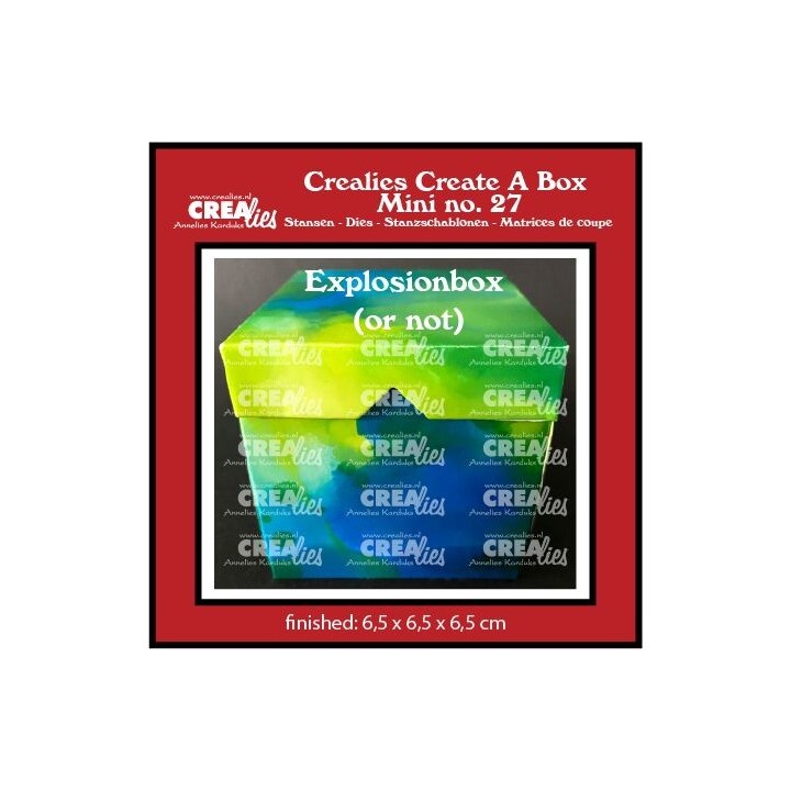 (CCABM27)Crealies Create A Box Explosion mini finished: 6,5 x 6,5 x 6,5 cm