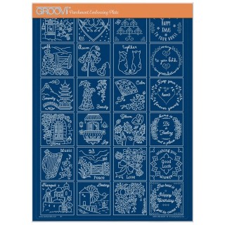 (GRO-OB-42227-16)Groovi plate A4 - LINDA'S LAYERING FRAMES SAMPLER