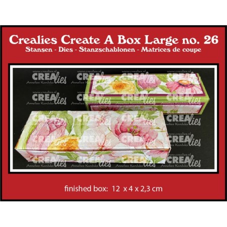 (CCABL26)Crealies Create A Box Waxinelichtjes doosje finishedbox:12x4x2,3cm