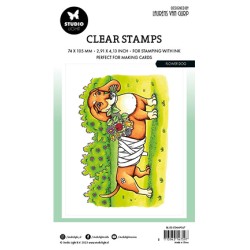 (BL-ES-STAMP567)Studio light BL Clear stamp Flower dog By Laurens nr.567