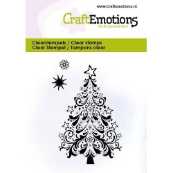 (5055)CraftEmotions clearstamps 6x7cm - Christmas tree ornam. & star