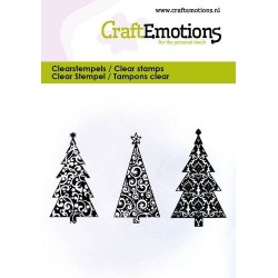 (5057)CraftEmotions clearstamps 6x7cm - 3 Christmas trees