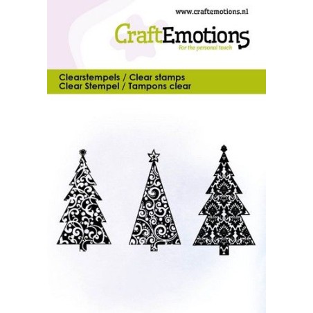 (5057)CraftEmotions clearstamps 6x7cm - 3 Christmas trees