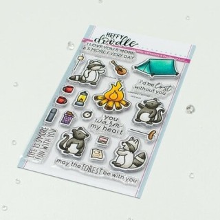 (HFD0525)Heffy Doodle Camping Critters Clear Stamps