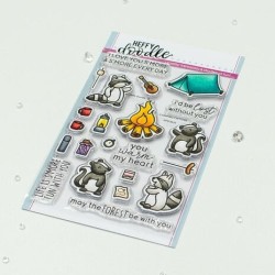 (HFD0525)Heffy Doodle Camping Critters Clear Stamps