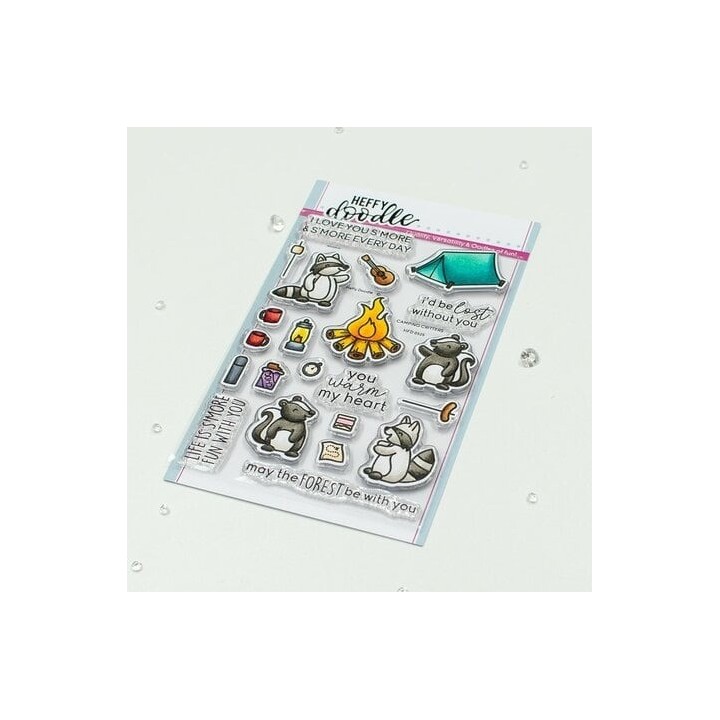 (HFD0525)Heffy Doodle Camping Critters Clear Stamps