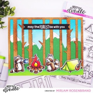 (HFD0525)Heffy Doodle Camping Critters Clear Stamps