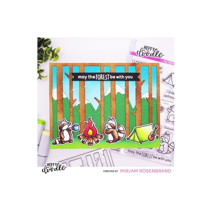 (HFD0525)Heffy Doodle Camping Critters Clear Stamps