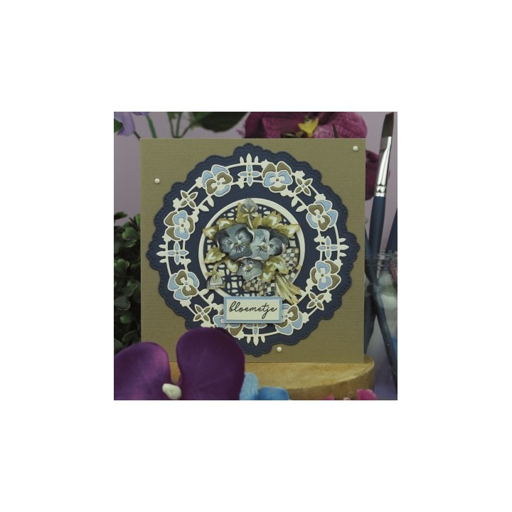 (PM10261)Dies - Precious Marieke - Painted Pansies - Pansies Circle