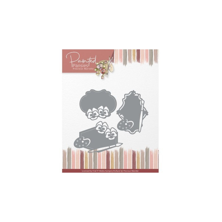 (PM10264)Dies - Precious Marieke - Painted Pansies - Pansies Labels