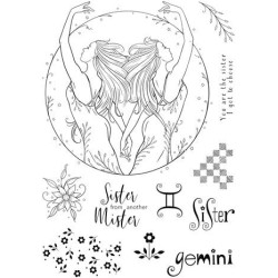 (PI245)Pink Ink Designs Gemini Sisters A5 Clear Stamps