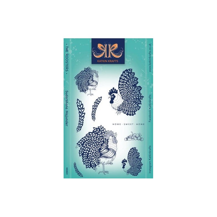 (KK0041)Katkin Krafts The Roosters A5 Clear Stamp Set