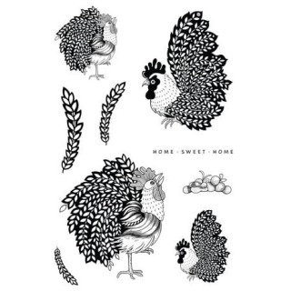 (KK0041)Katkin Krafts The Roosters A5 Clear Stamp Set