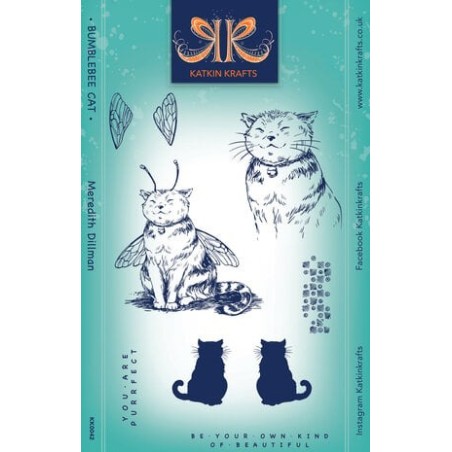 (KK0042)Katkin Krafts Bumblebee Cat A5 Clear Stamp Set