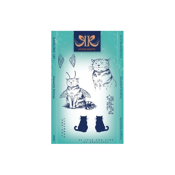 (KK0042)Katkin Krafts Bumblebee Cat A5 Clear Stamp Set
