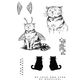 (KK0042)Katkin Krafts Bumblebee Cat A5 Clear Stamp Set