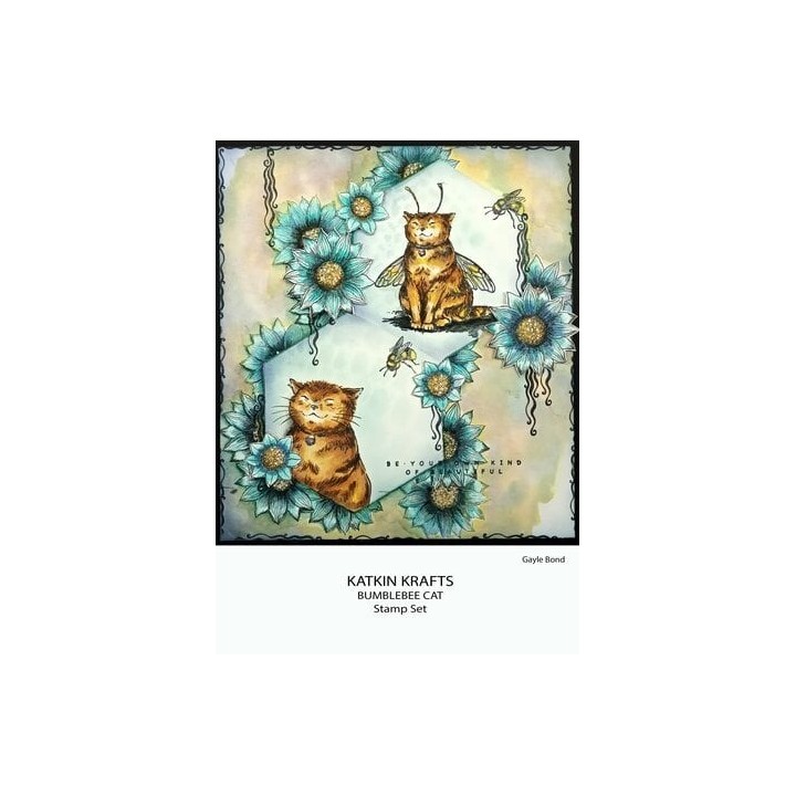 (KK0042)Katkin Krafts Bumblebee Cat A5 Clear Stamp Set
