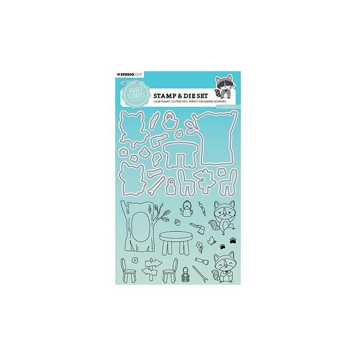 (SL-SS-SCD74)Studio Light Stamp & Cutting Die Outdoorsy Sweet Stories nr.74