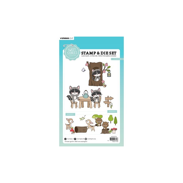 (SL-SS-SCD74)Studio Light Stamp & Cutting Die Outdoorsy Sweet Stories nr.74