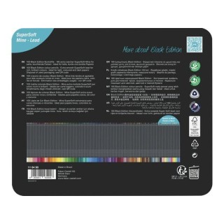 (116490)Faber Castell Black Edition Colour Pencils Box metal (100pcs)