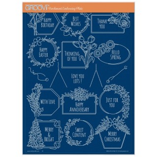 (GRO-WO-41942-16)Groovi plate A4 - SEASONAL TAGS & FRAMES