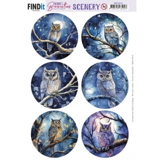 (BBSC10013)Push-Out Scenery - Berries Beauties - Owl Round