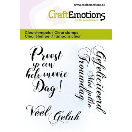 (5061)CraftEmotions clearstamps 6x7cm - Proost op een …. Text NL