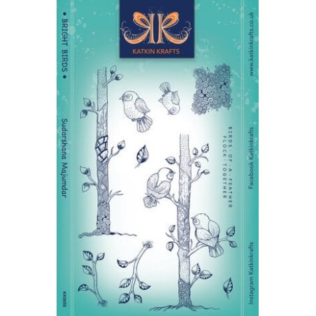 (KK0055)Katkin Krafts Bright Birds A5 Clear Stamp Set