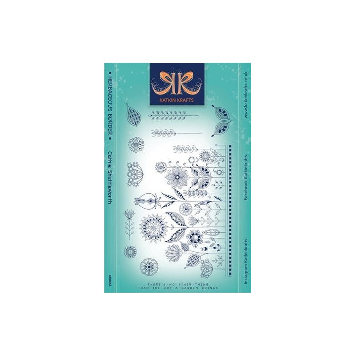 (KK0056)Katkin Krafts Herbaceous Border A5 Clear Stamp Set