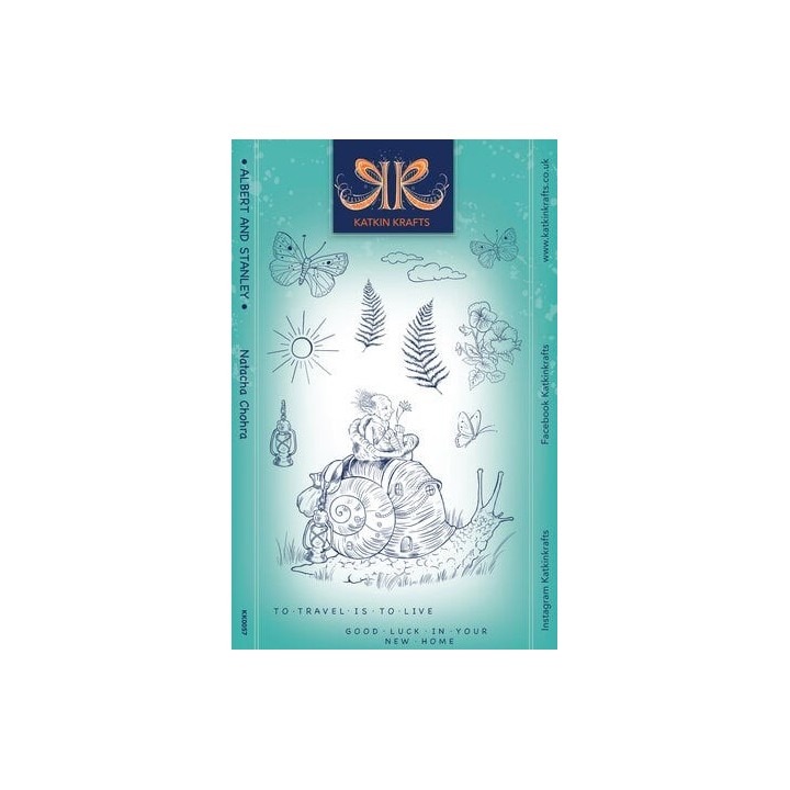 (KK0057)Katkin Krafts Albert & Stanley A5 Clear Stamp Set