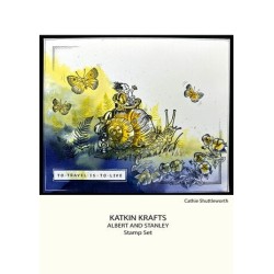 (KK0057)Katkin Krafts Albert & Stanley A5 Clear Stamp Set