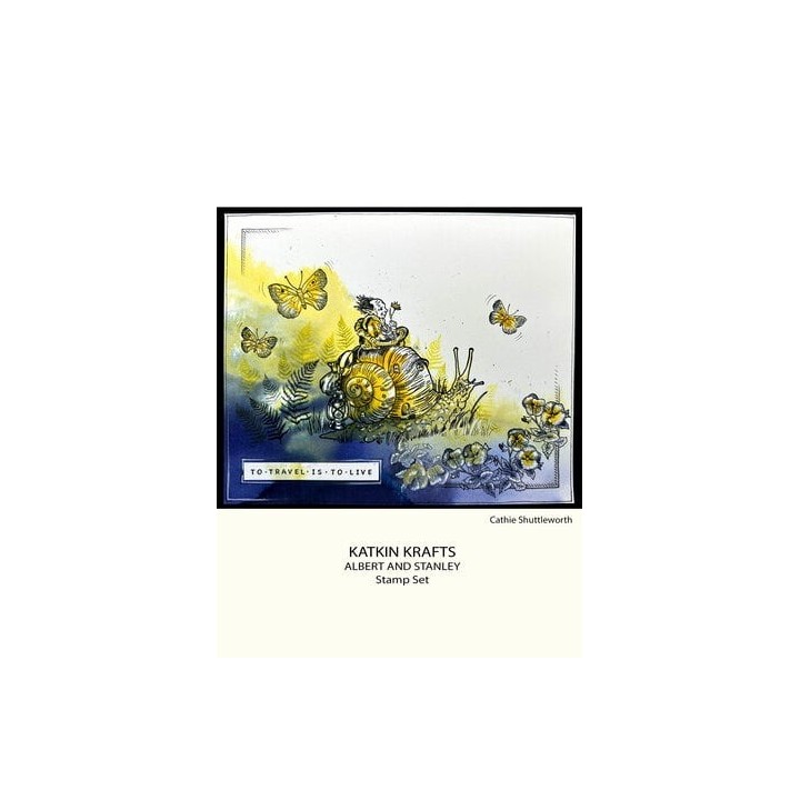 (KK0057)Katkin Krafts Albert & Stanley A5 Clear Stamp Set