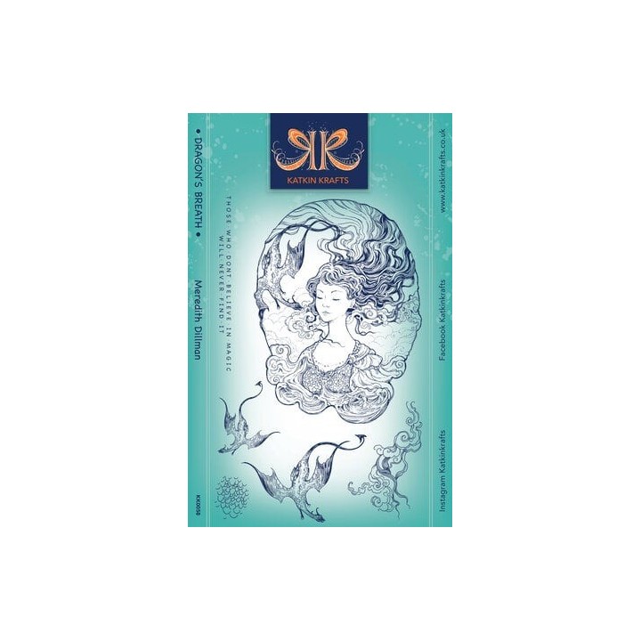 (KK0058)Katkin Krafts Dragon's Breath A5 Clear Stamp Set