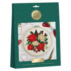(SEW106017)Embroidery Kit - Poinsettias