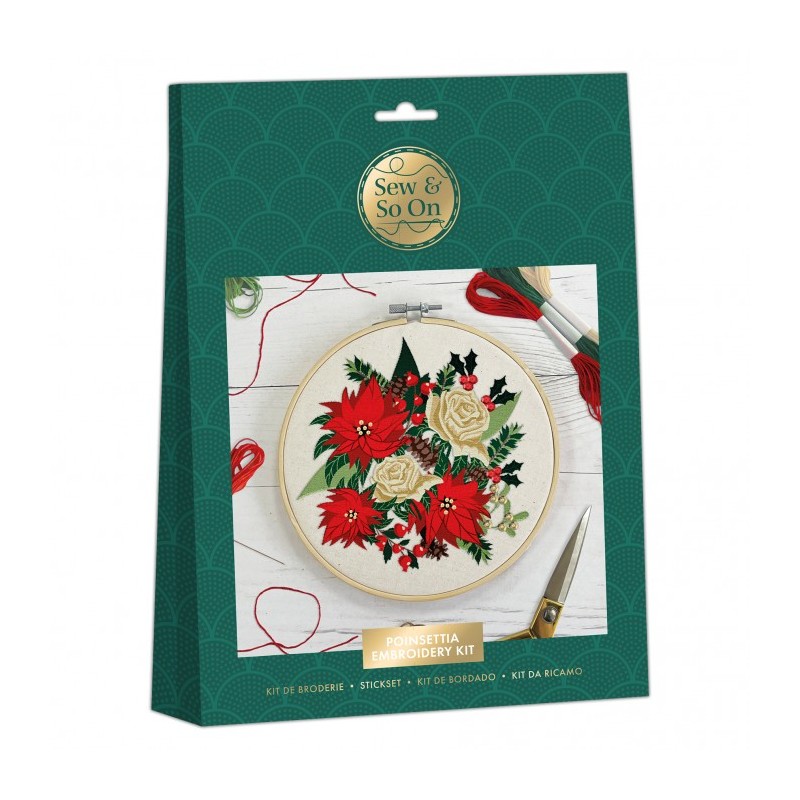 (SEW106017)Embroidery Kit - Poinsettias