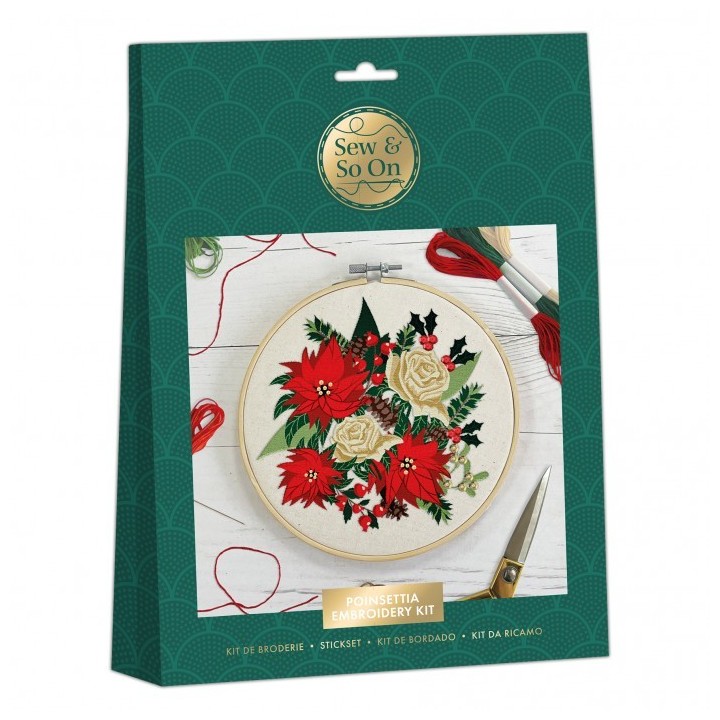 (SEW106017)Embroidery Kit - Poinsettias