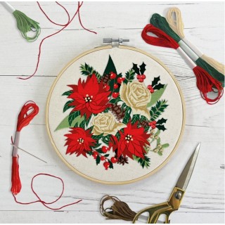 (SEW106017)Embroidery Kit - Poinsettias