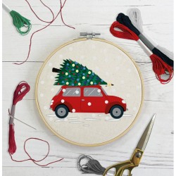 (SEW106014)Embroidery Kit - Car With Christmas Tree