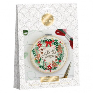 (SEW106013)Embroidery Kit – Christmas Wreath