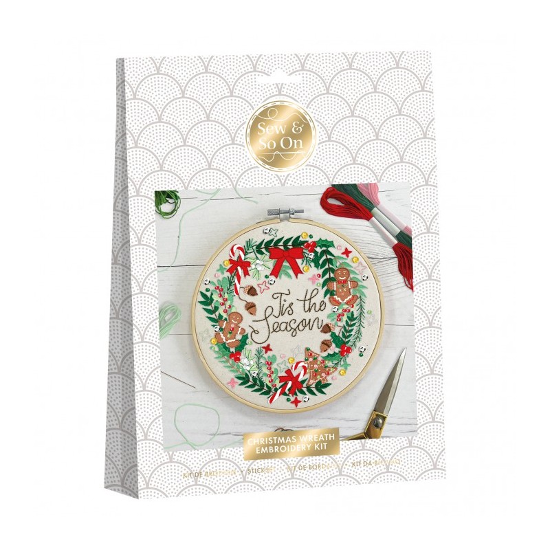 (SEW106013)Embroidery Kit – Christmas Wreath